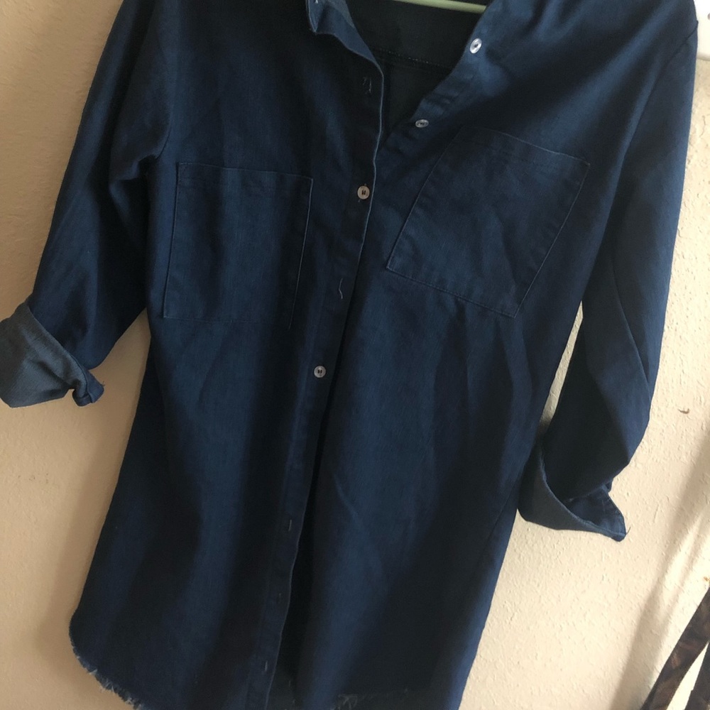 Jean button down dress